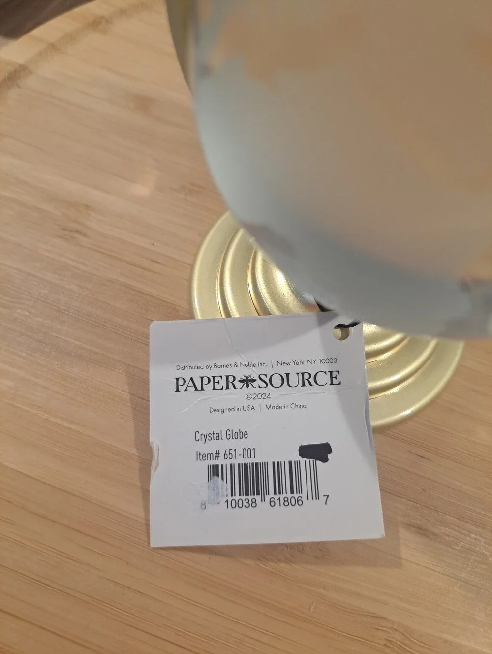 Paper Source Globe Glass Paperweight
